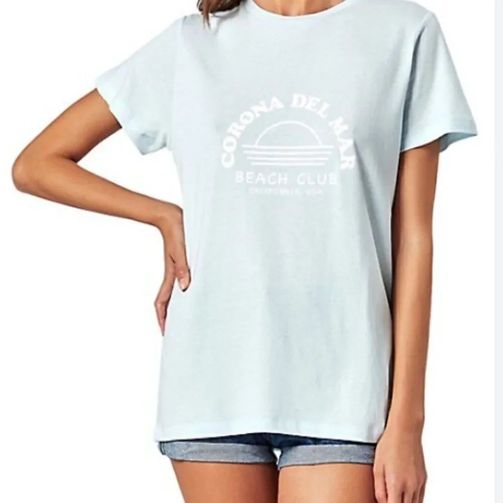 Charlie Holiday Baby Blue Corona Del Mar beach club everyday tee size 4 NWT